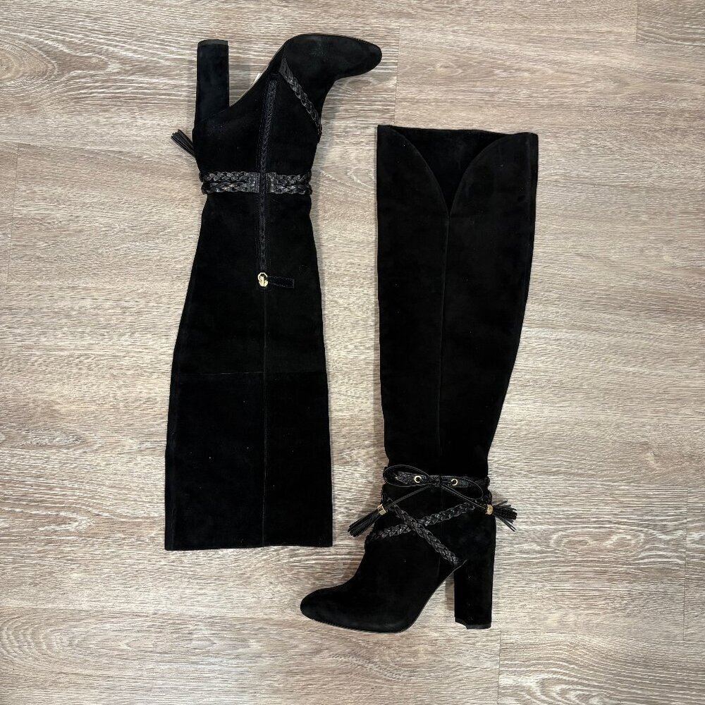 Louise et Cie Black Suede High Knee - Boots sz US 7.5 - Picture 2 of 11